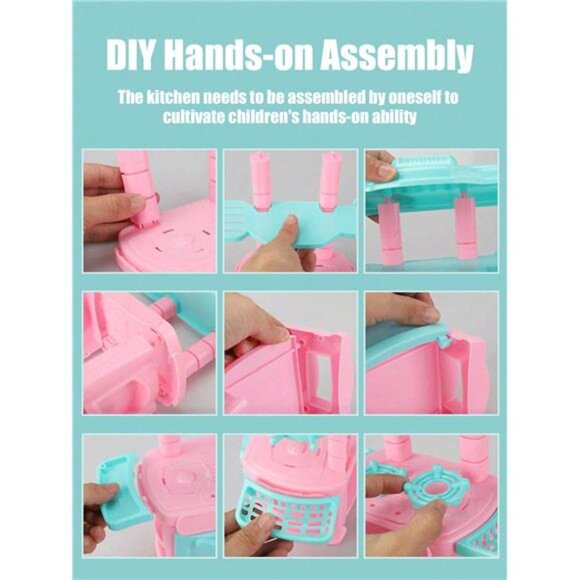 Kids Mini Kitchen Cooking Toy Set Pretend Cooking Food Play Boys Girls Gift - Picture 6 of 7